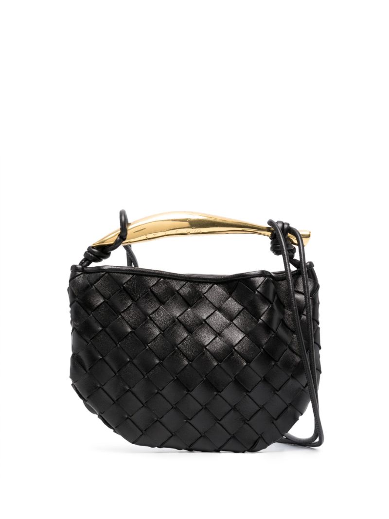 Black Mini Sardine Intrecciato-leather Bag