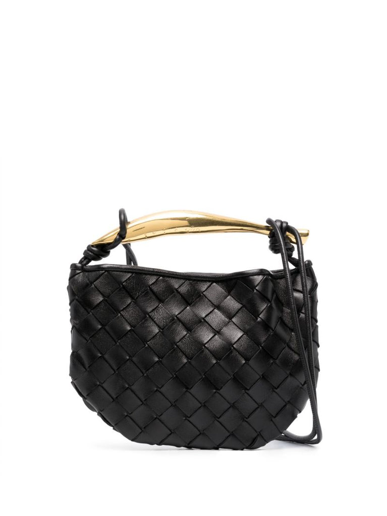 Black Mini Sardine Intrecciato-leather Bag
