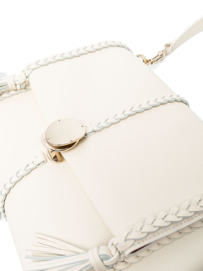 White Penelope Small Leather Shoulder Bag