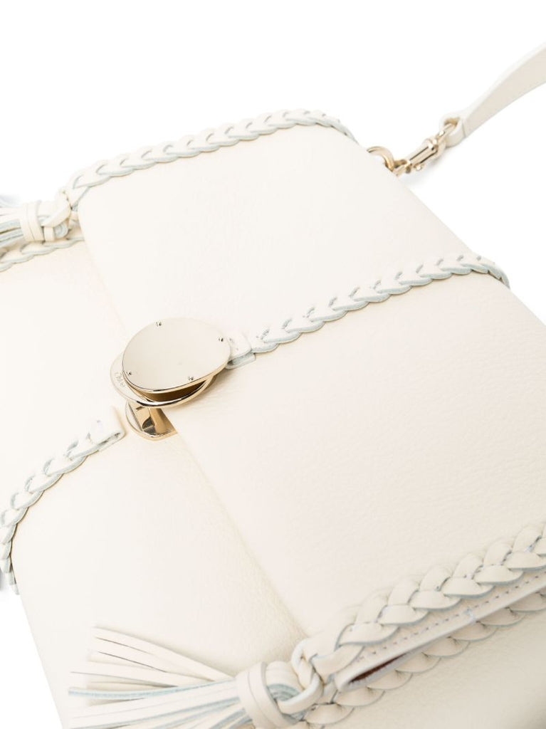 White Penelope Small Leather Shoulder Bag