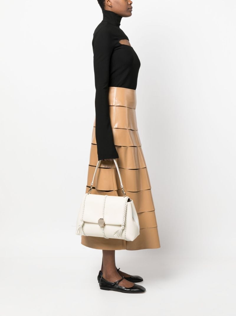 White Penelope Small Leather Shoulder Bag