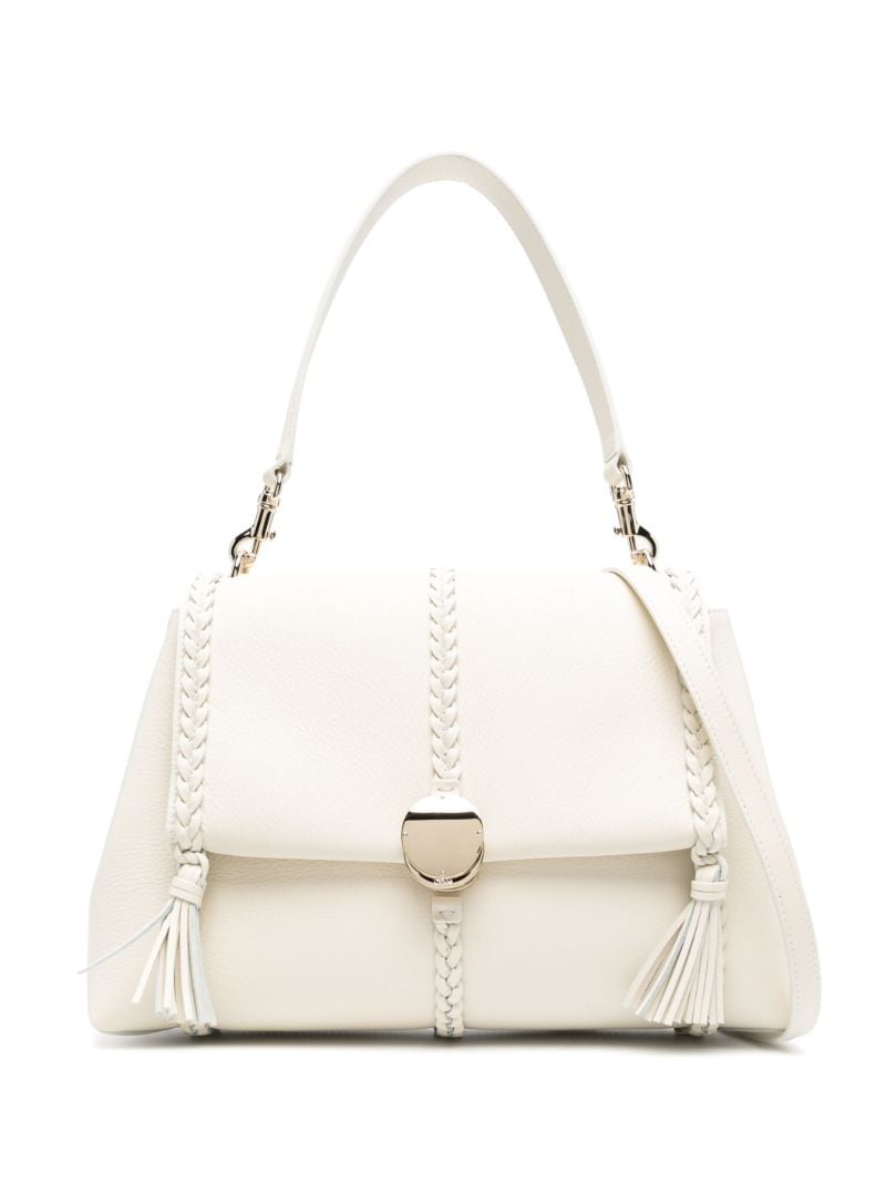 White Penelope Small Leather Shoulder Bag