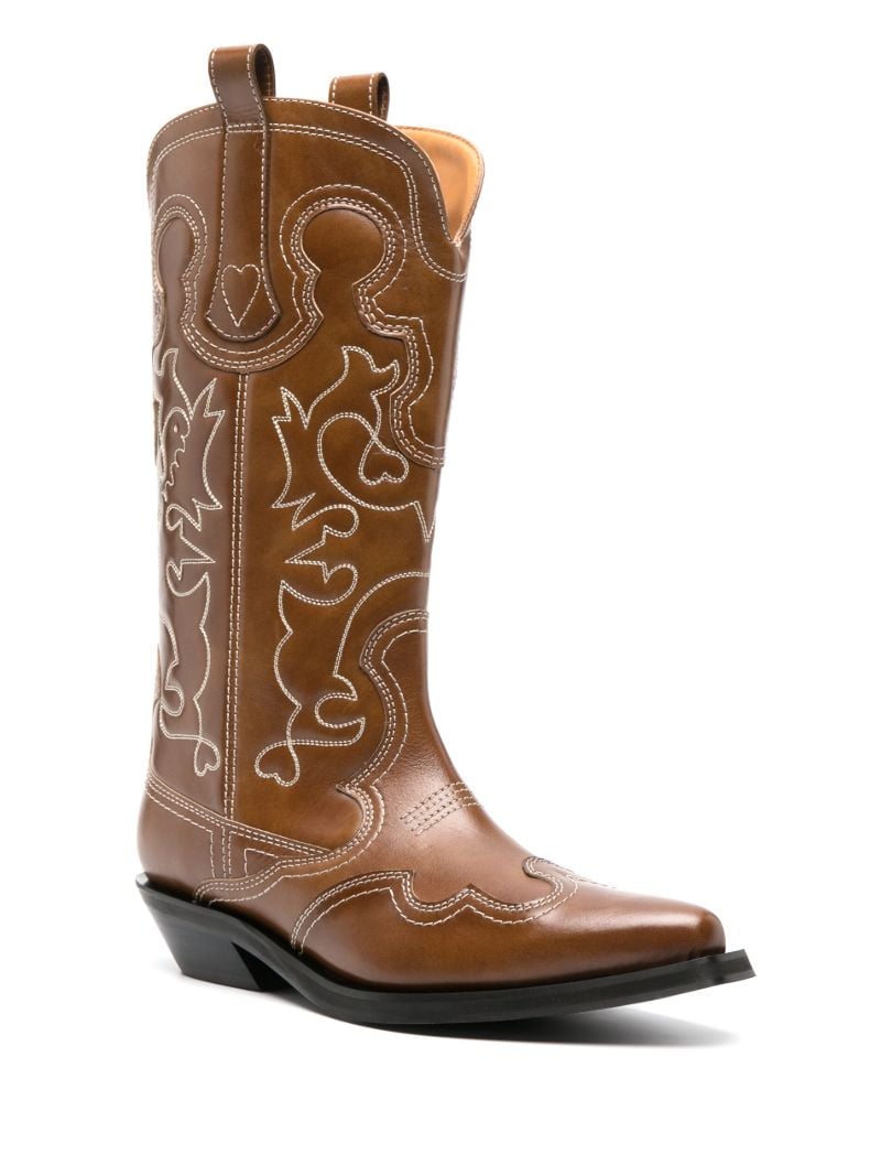 Brown Western 10 Knee-high Leather Boots
