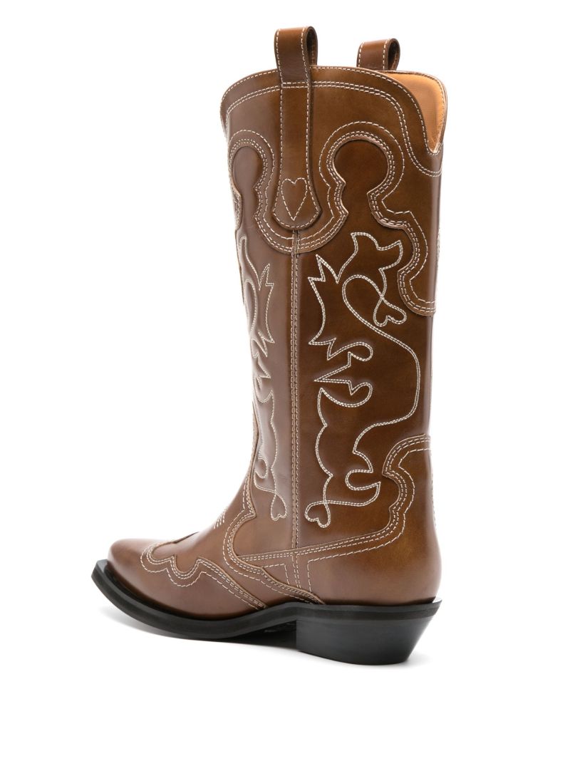 Brown Western 10 Knee-high Leather Boots