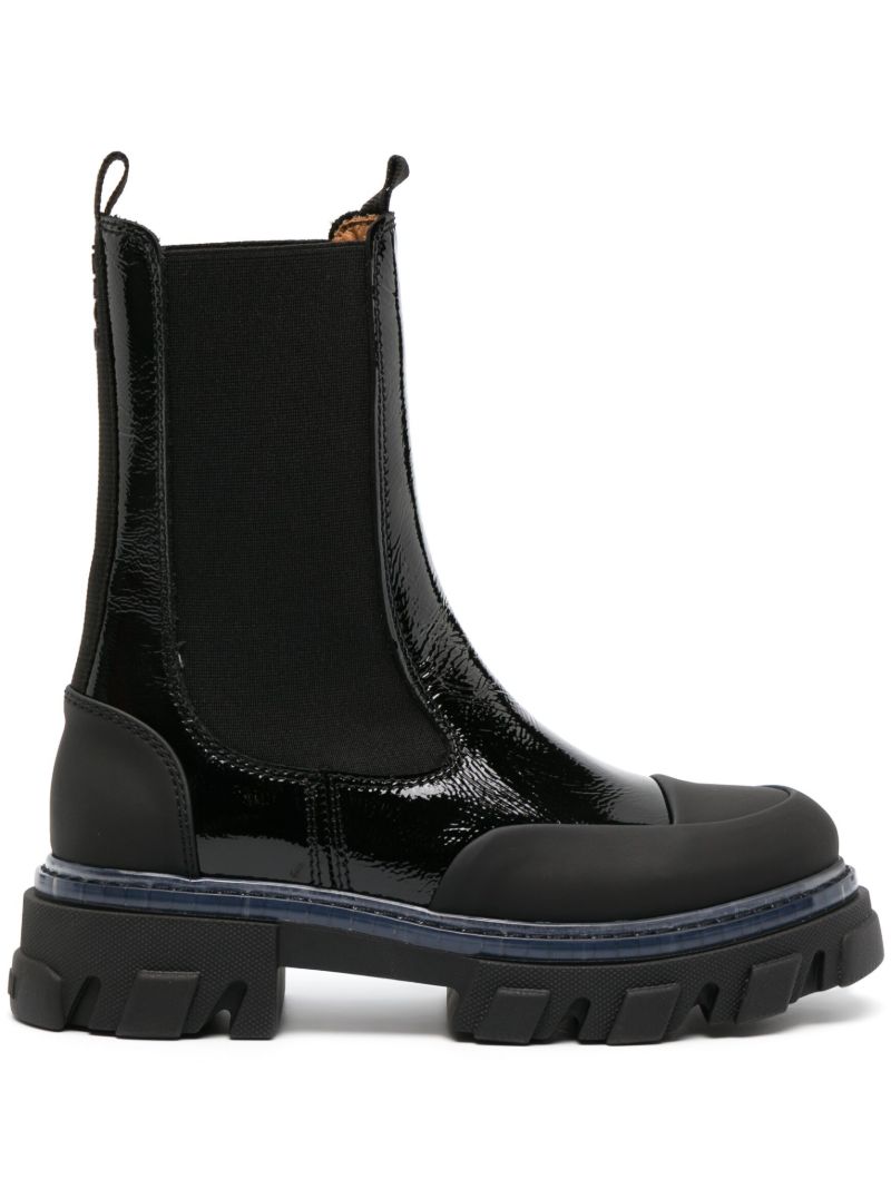 Black Cleated Chelsea Ankle Boots