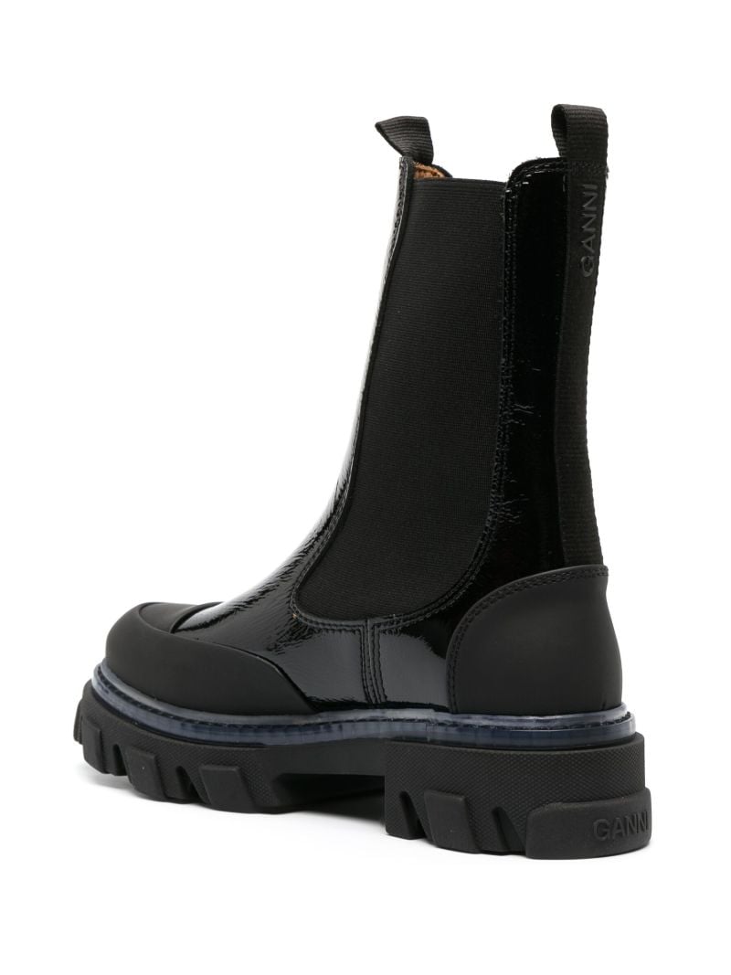 Black Cleated Chelsea Ankle Boots