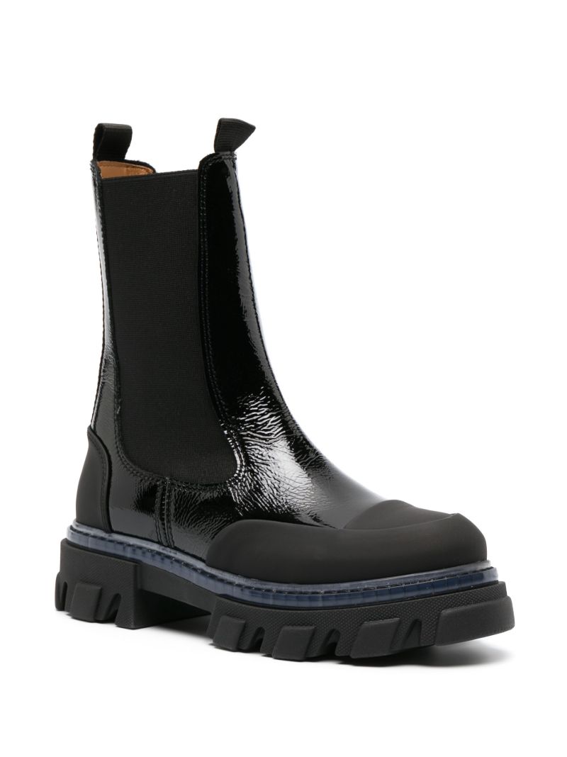 Black Cleated Chelsea Ankle Boots