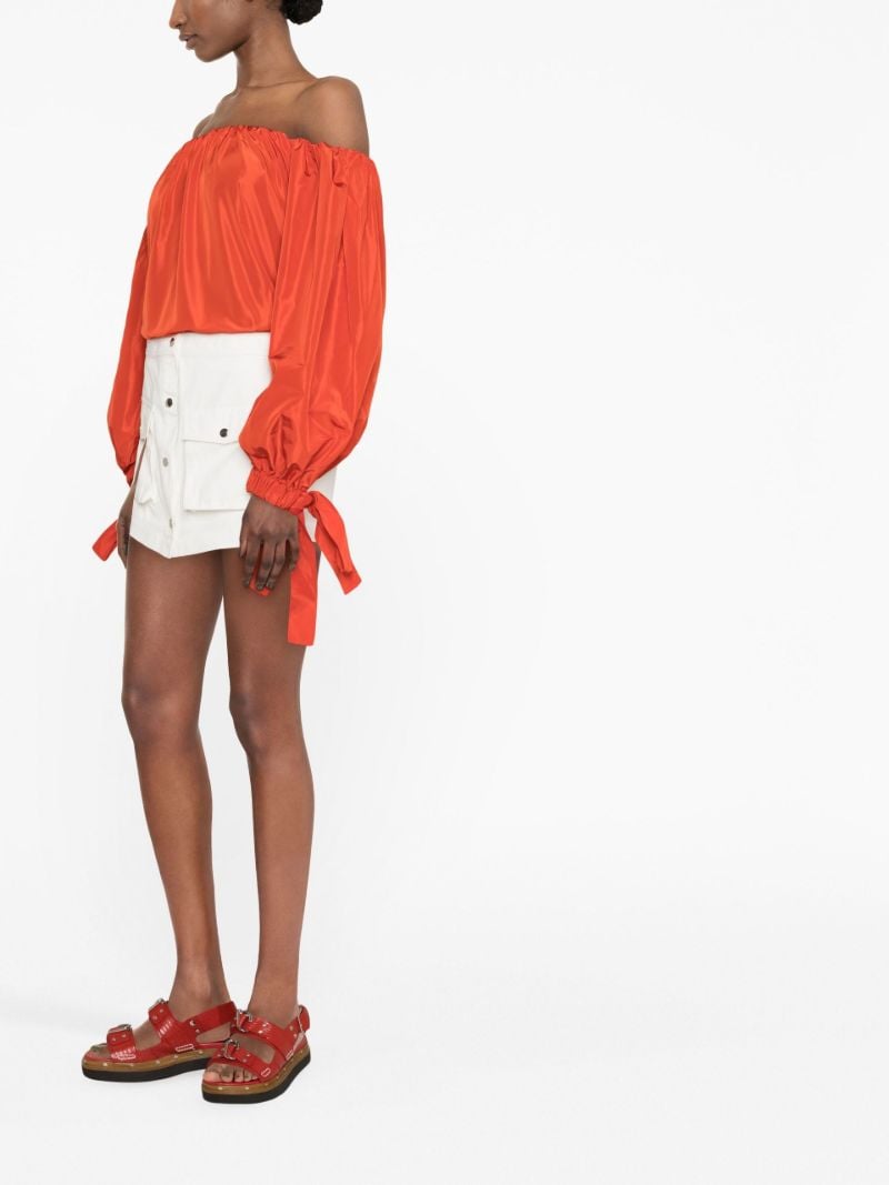 White Tamara Buttoned Cotton Skort