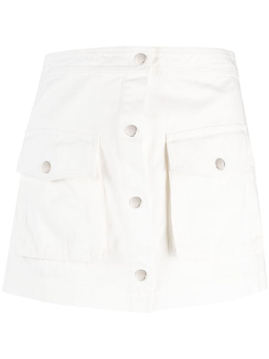 White Tamara Buttoned Cotton Skort