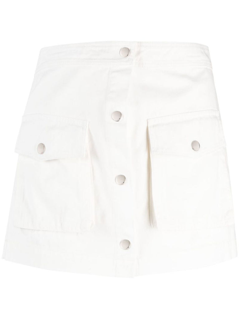 White Tamara Buttoned Cotton Skort