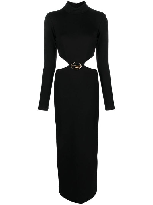 Black Arlette Cut-out Maxi Dress