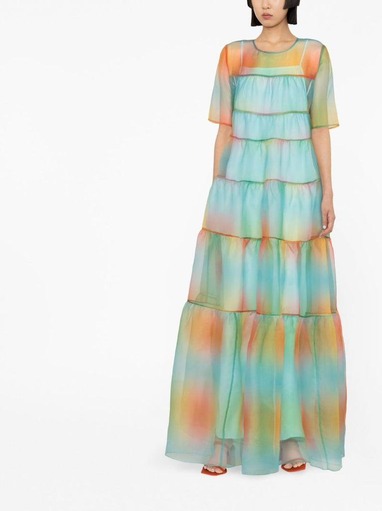 Blue Hyacinth Tiered Maxi Dress