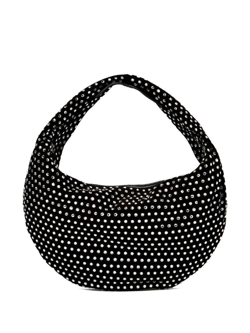Black Olivia Medium Crystal-embellished Shoulder Bag