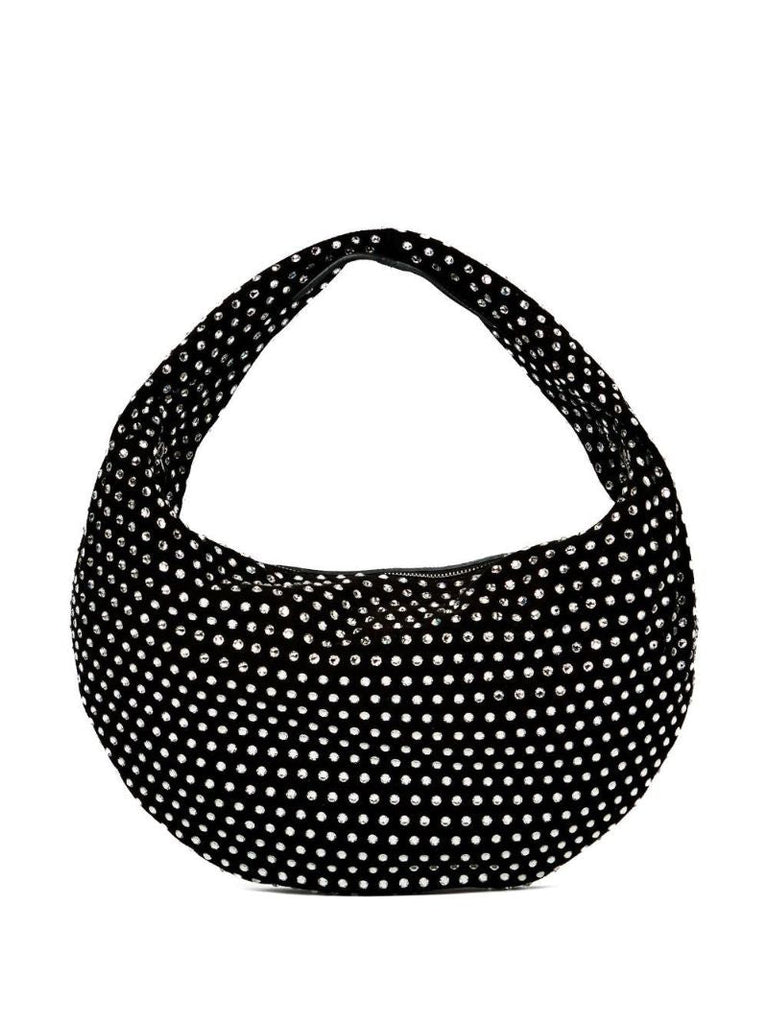 Black Olivia Medium Crystal-embellished Shoulder Bag