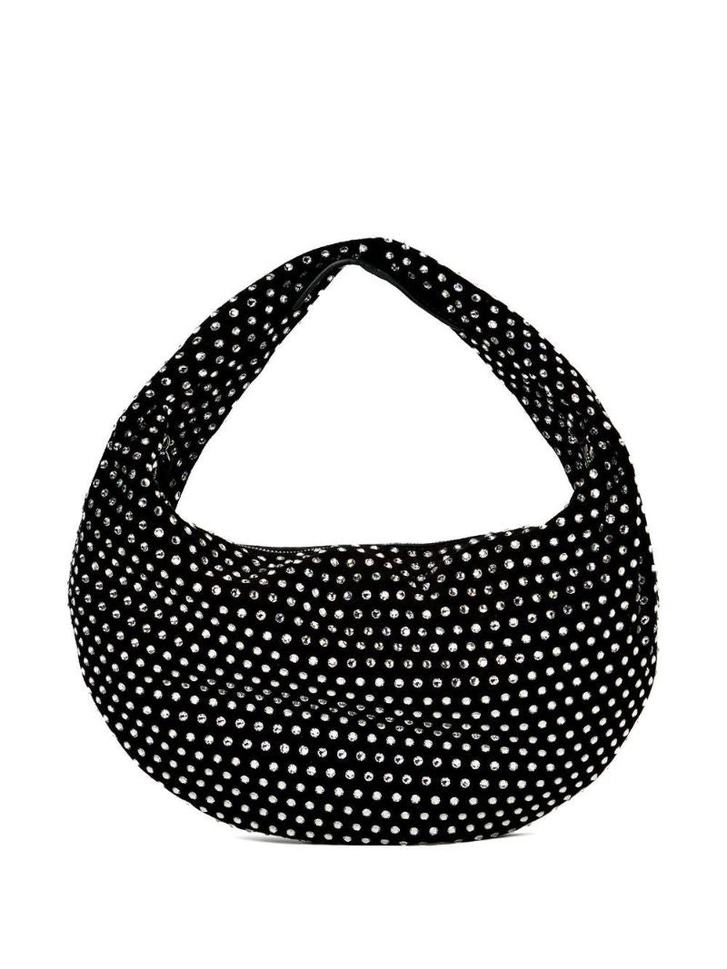 Black Olivia Medium Crystal-embellished Shoulder Bag