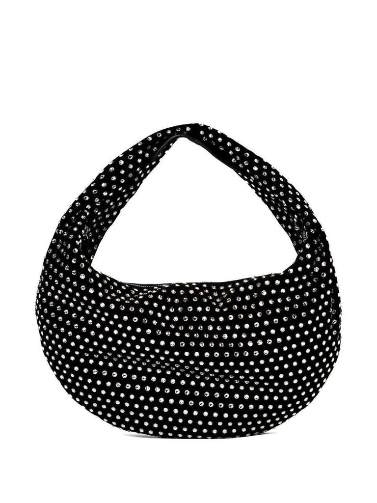 Black Olivia Medium Crystal-embellished Shoulder Bag