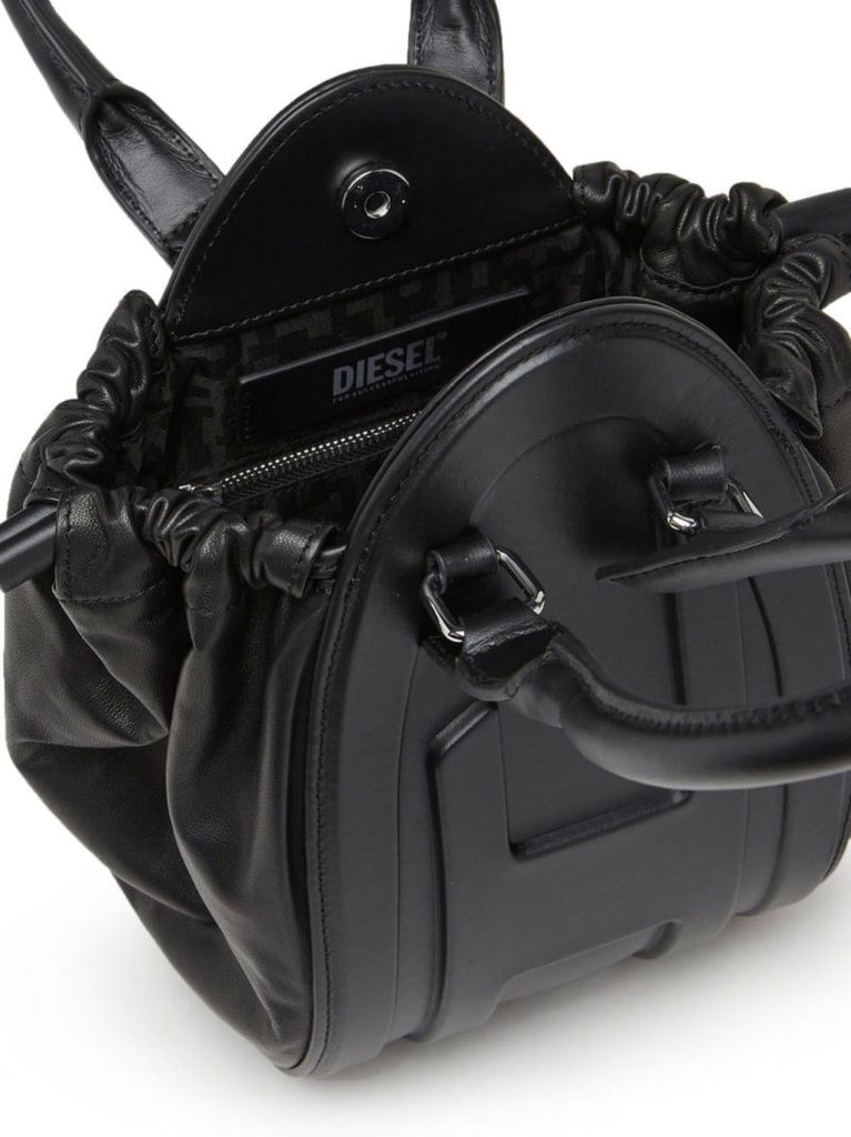 Black Small 1dr-fold Bucket Bag