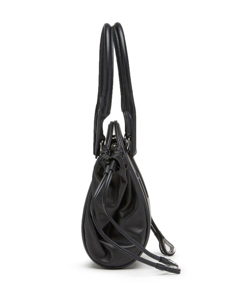 Black Small 1dr-fold Bucket Bag