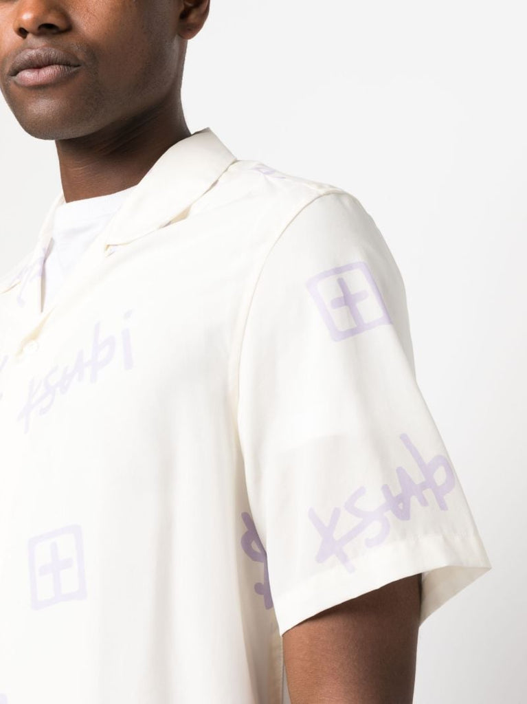 White Kash Box Logo Print Short Sleeve Shirt