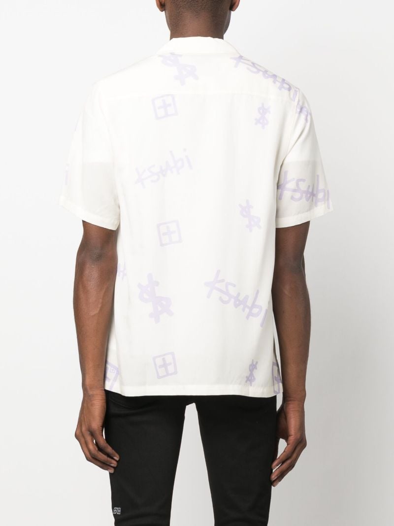 White Kash Box Logo Print Short Sleeve Shirt