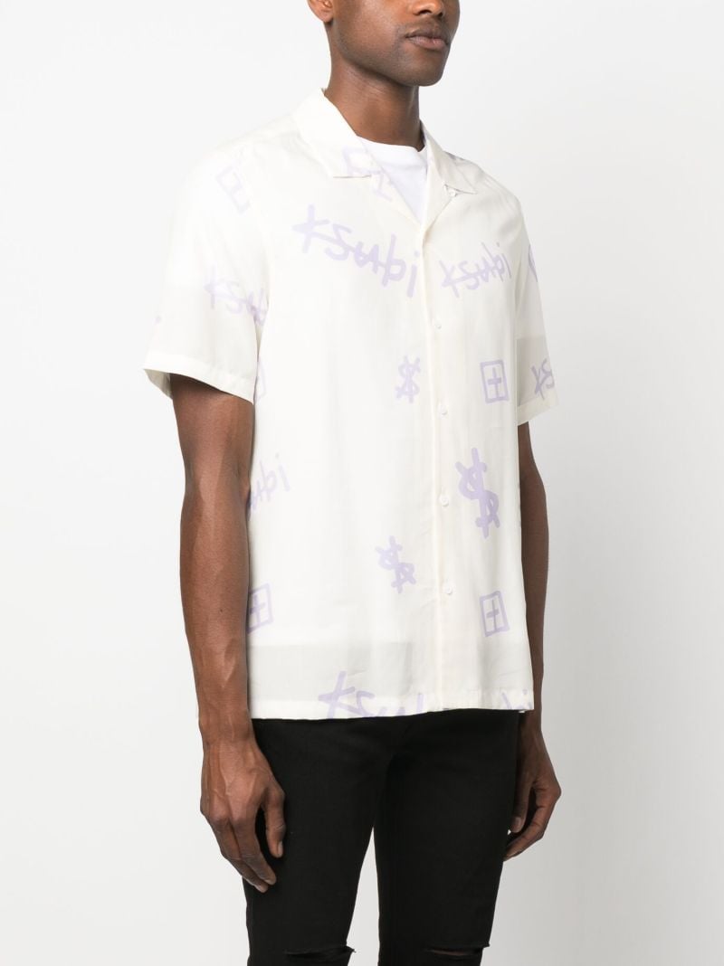 White Kash Box Logo Print Short Sleeve Shirt