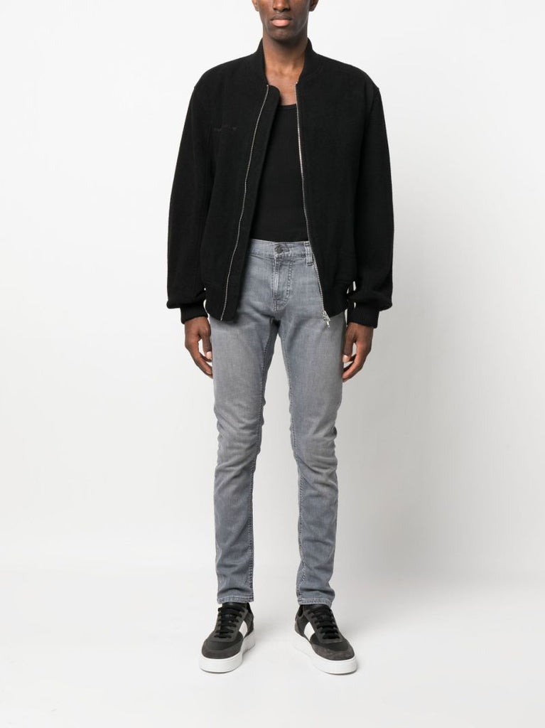 Grey Tight Terry Slim-fit Jeans