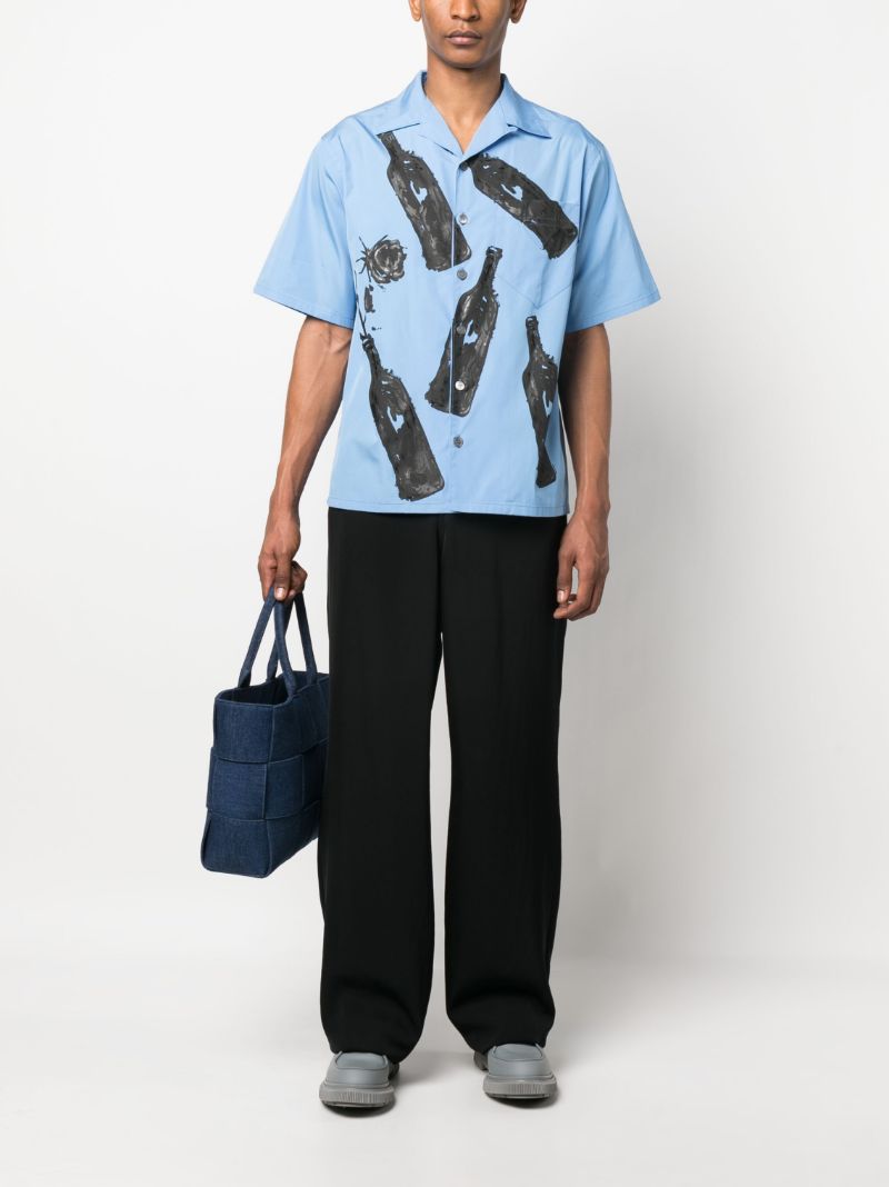 Blue Symbole Print Shirt