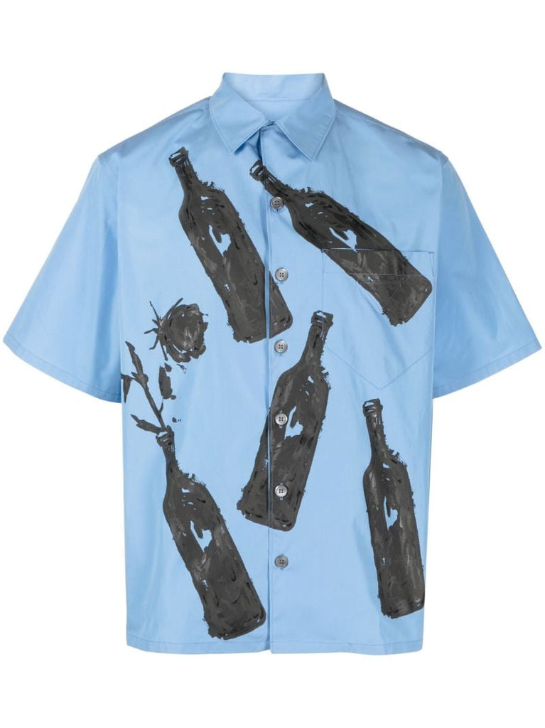 Blue Symbole Print Shirt