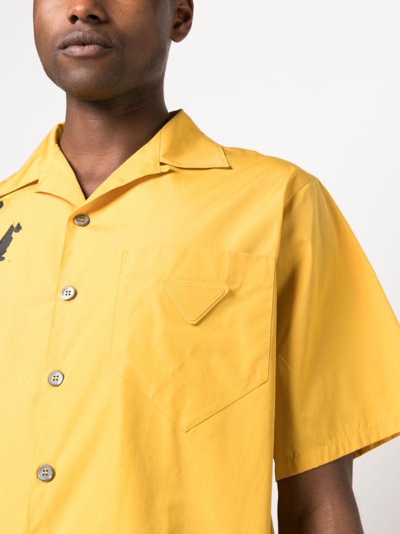 Yellow Graphic Print Short Sleeve Shirt