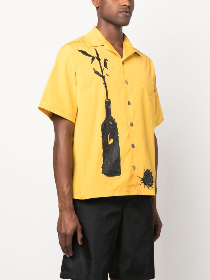 Yellow Graphic Print Short Sleeve Shirt
