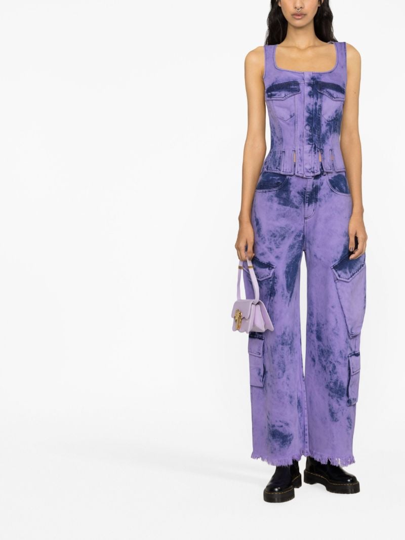 Purple Tie-dye Denim Corset Top