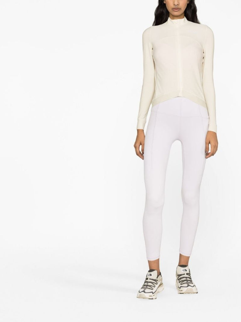 White Logo Print Long Sleeve Top