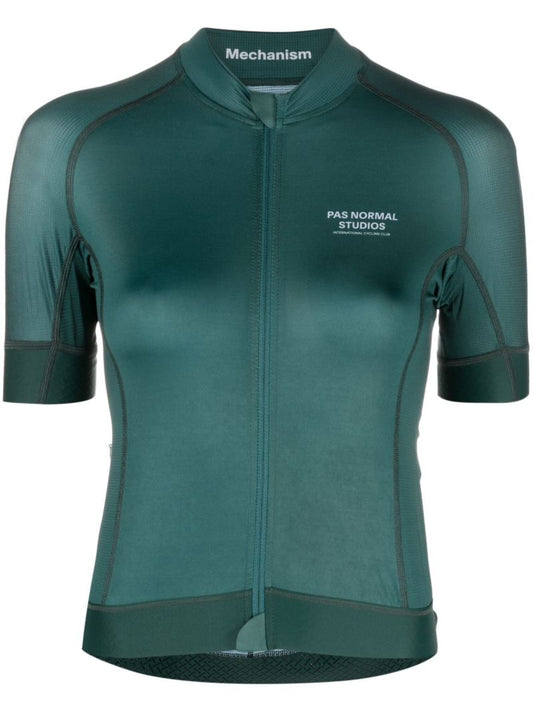 Green Mechanism Cycling Jersey Top