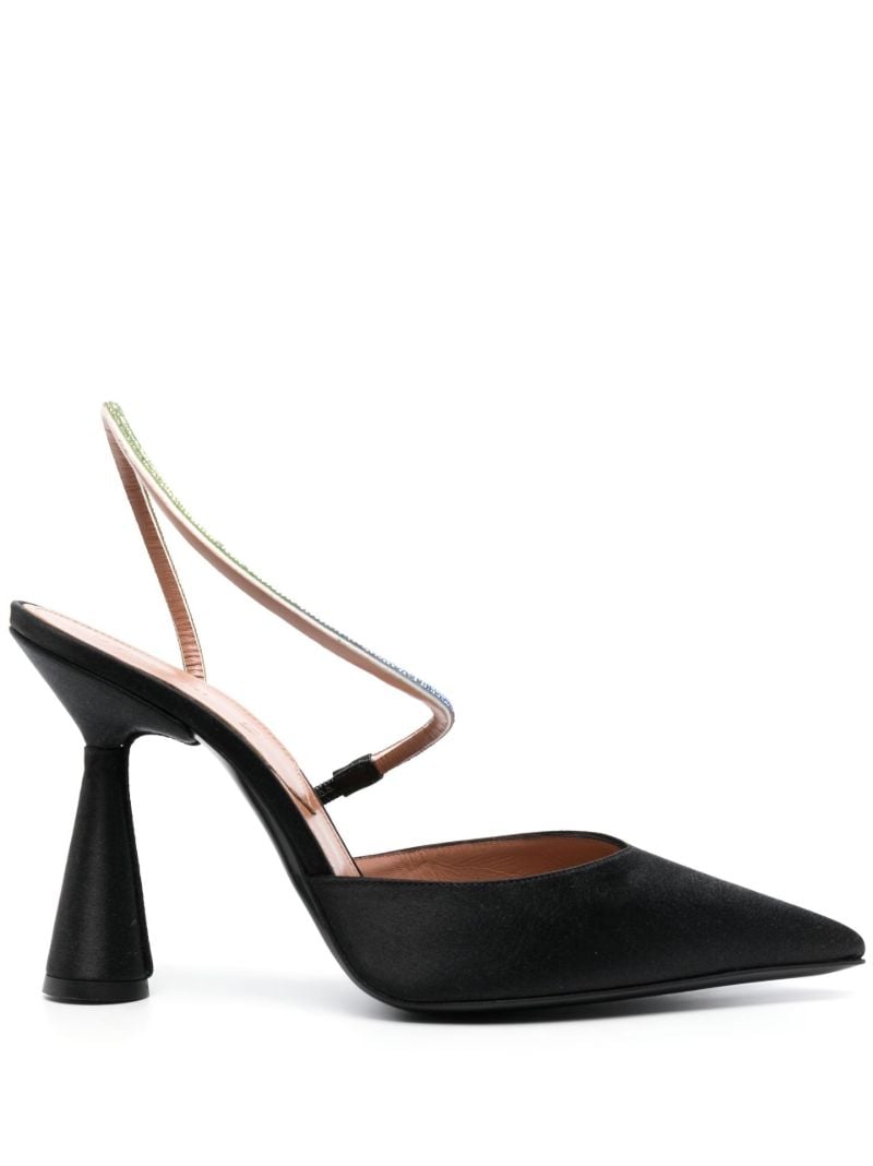 Black Saturn 100 Slingback Pumps
