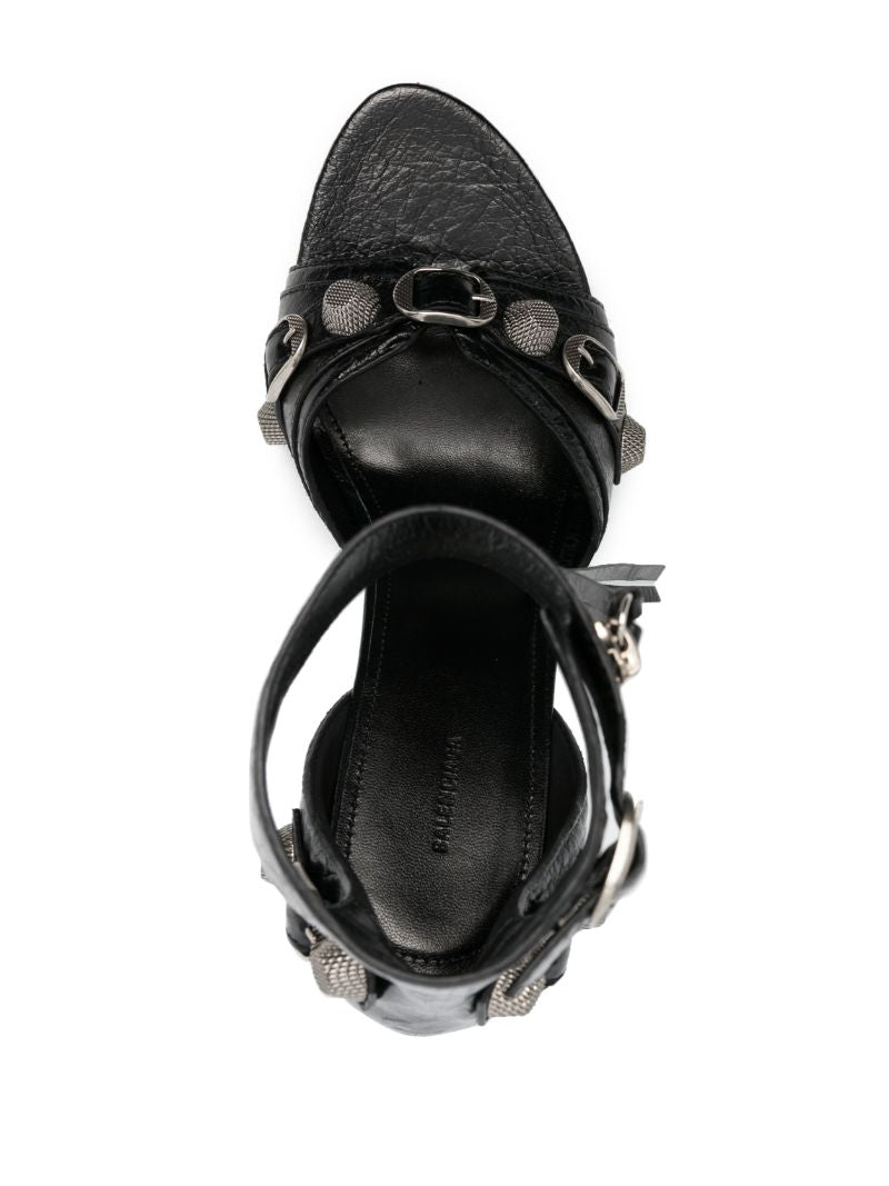 Black Cagole 110 Leather Sandals