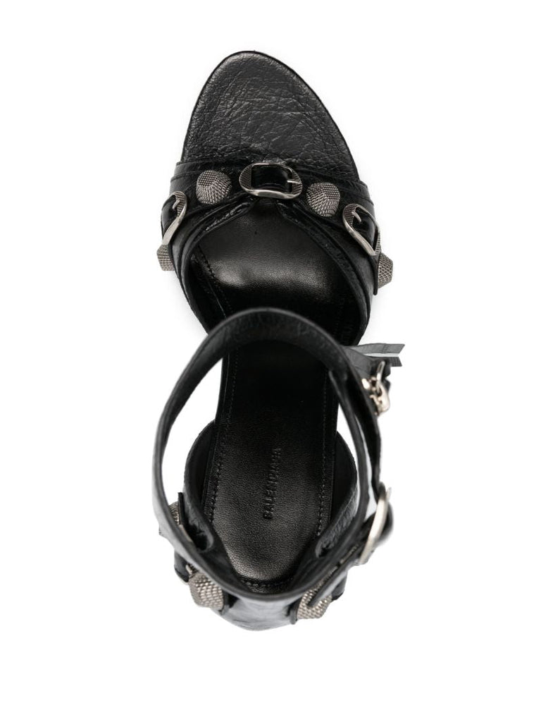 Black Cagole 110 Leather Sandals