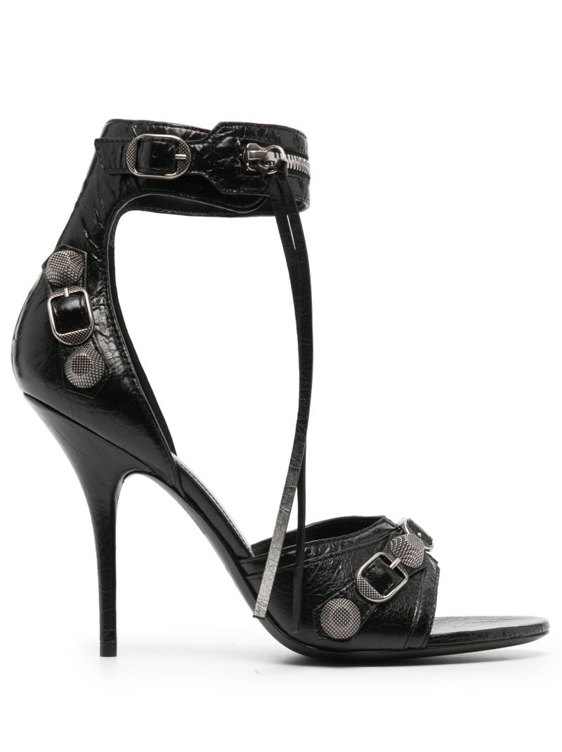 Black Cagole 110 Leather Sandals
