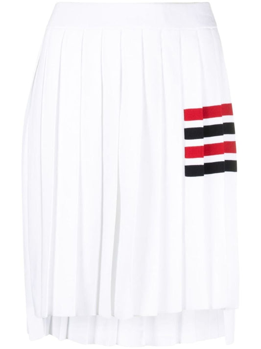 White 4-bar Stripe Plated Skirt