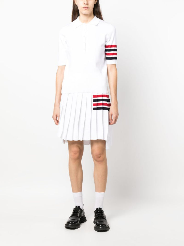 White 4-bar Stripe Plated Skirt