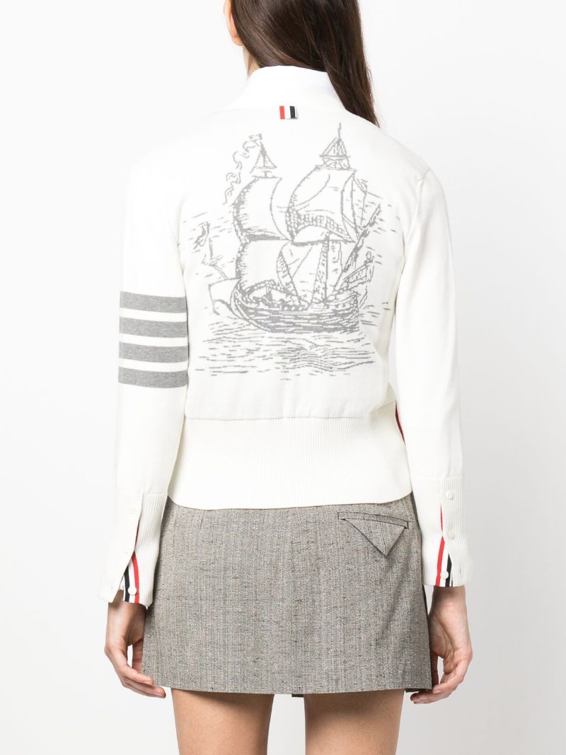 White V-neck Cardigan