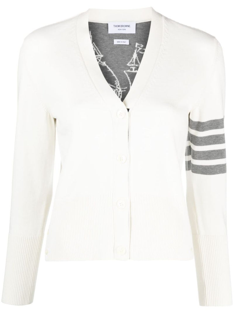 White V-neck Cardigan