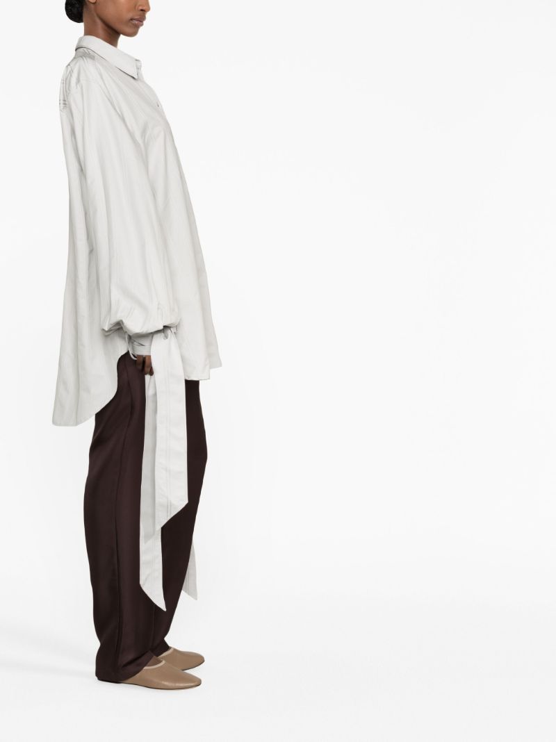 Grey Striped Cotton Shirt