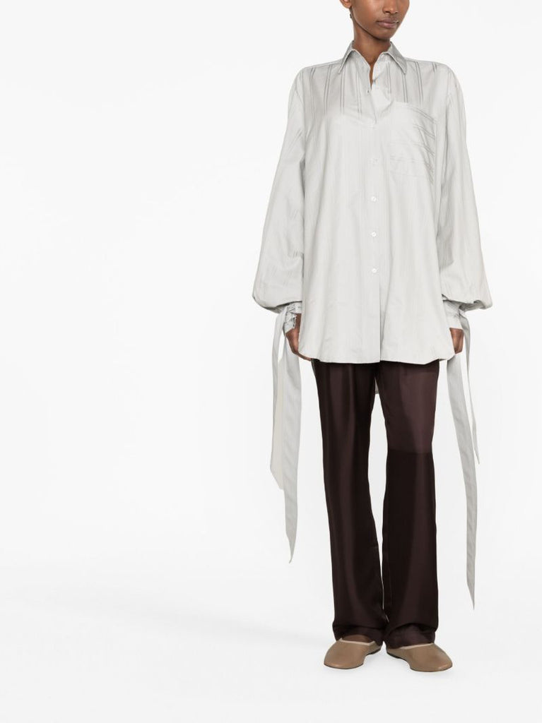 Grey Striped Cotton Shirt