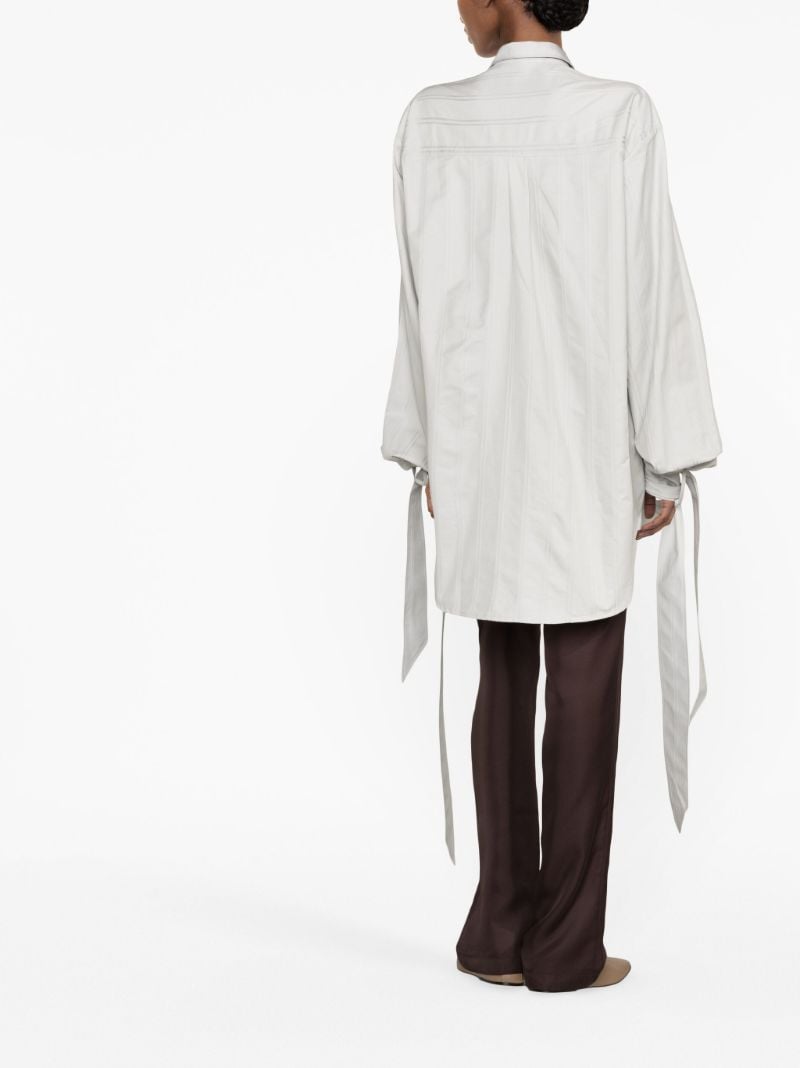 Grey Striped Cotton Shirt