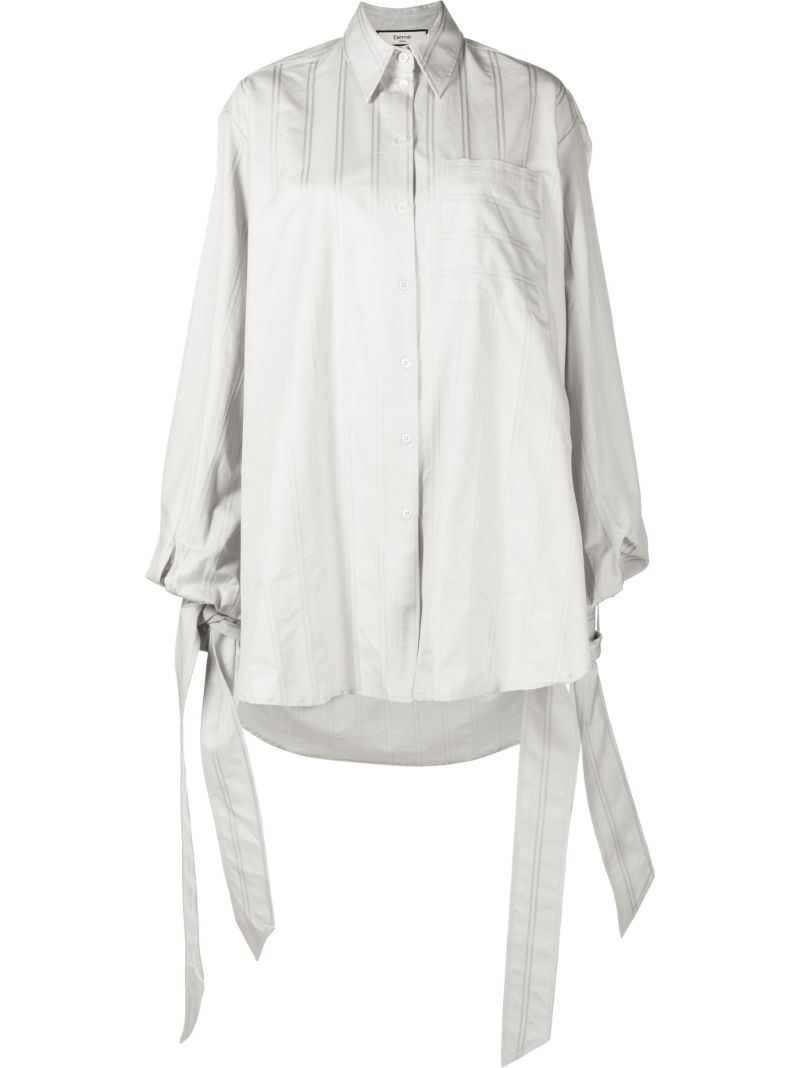 Grey Striped Cotton Shirt