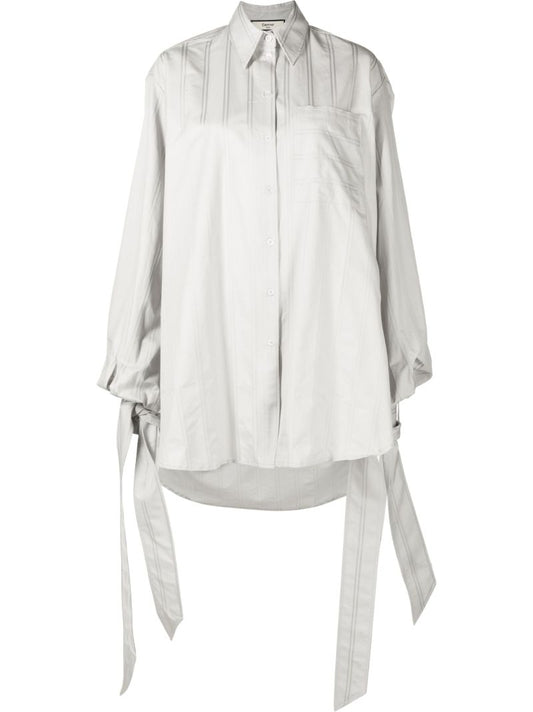 Grey Striped Cotton Shirt