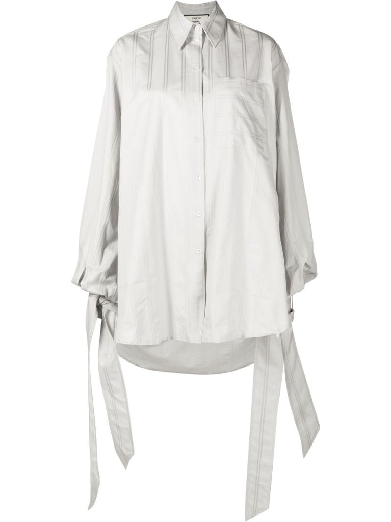 Grey Striped Cotton Shirt
