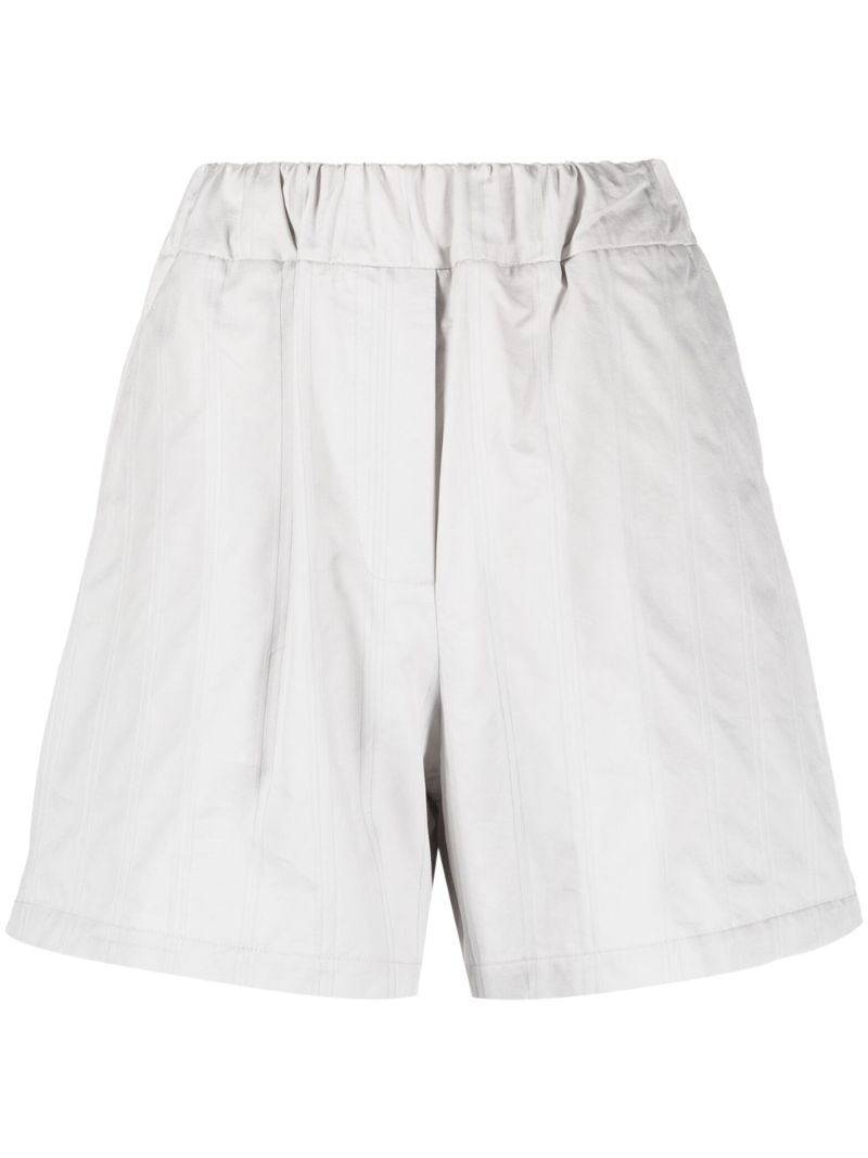 Grey High-waist Cotton Shorts