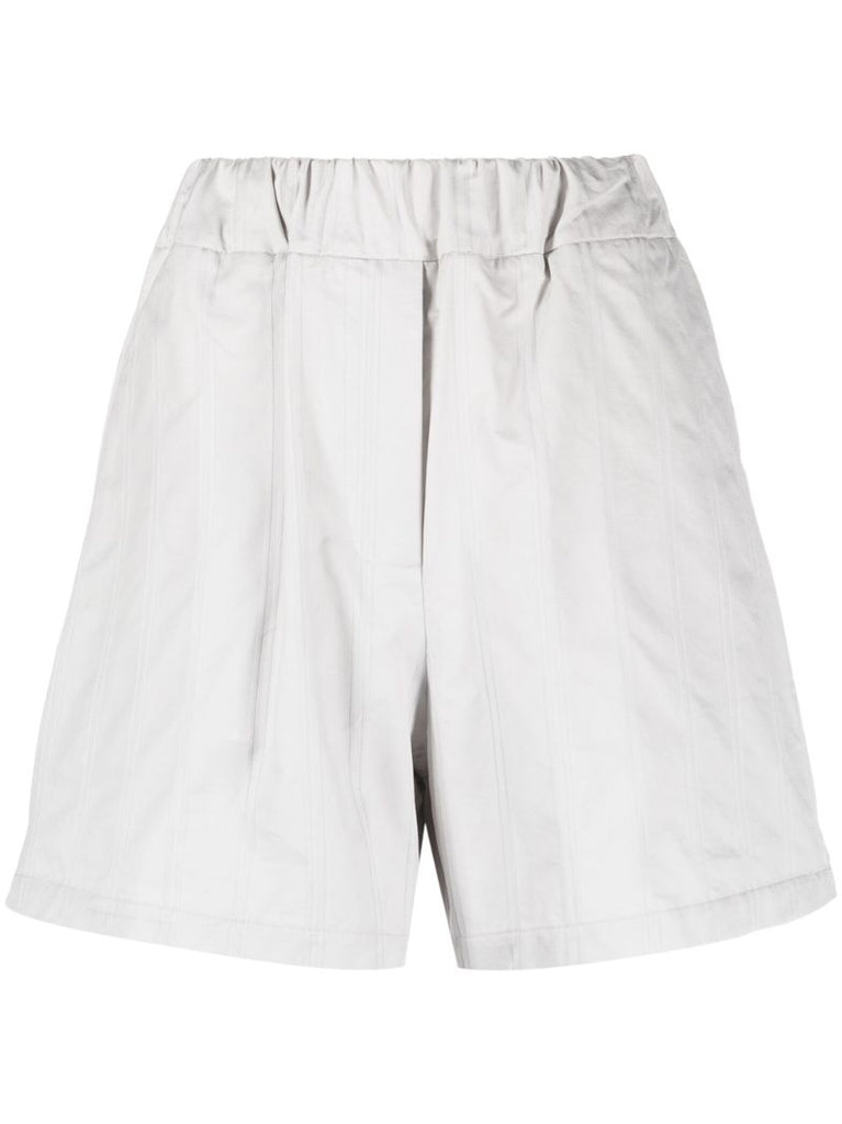Grey High-waist Cotton Shorts