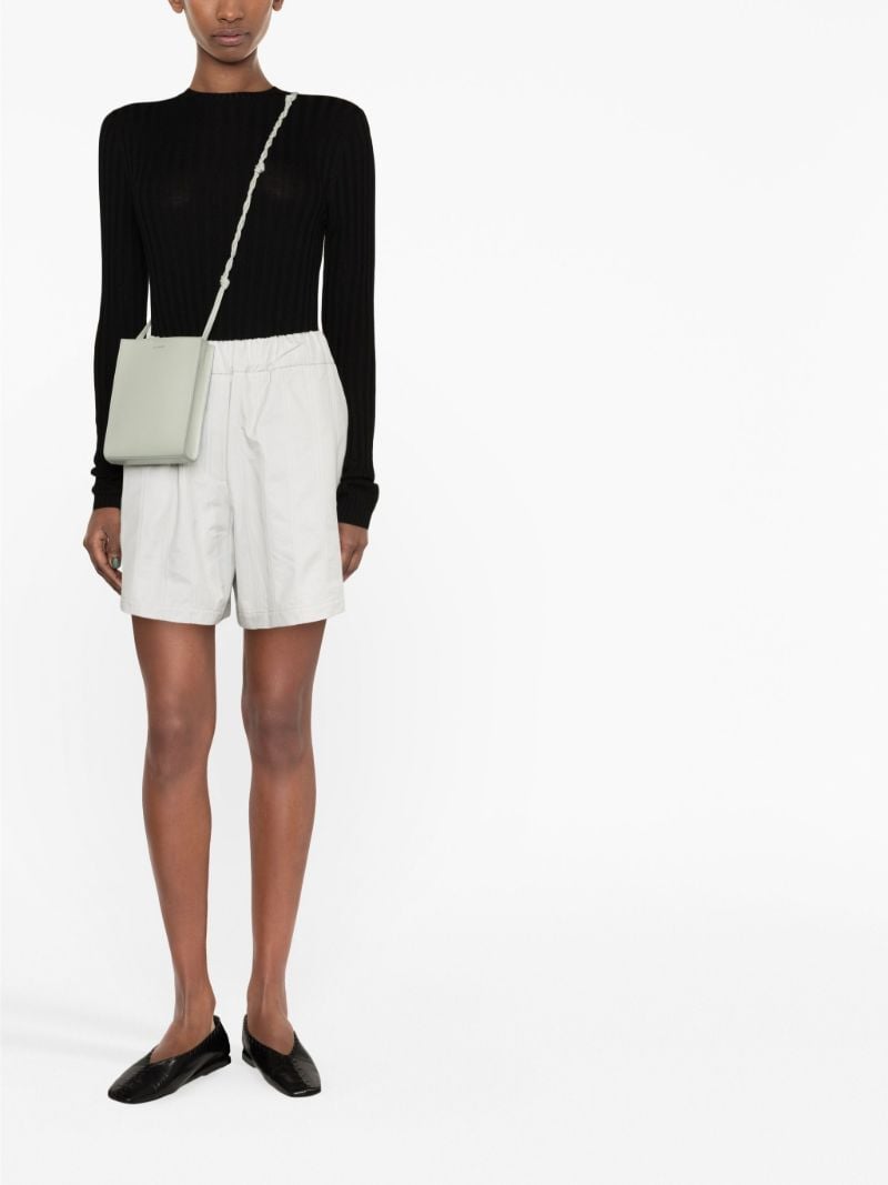 Grey High-waist Cotton Shorts